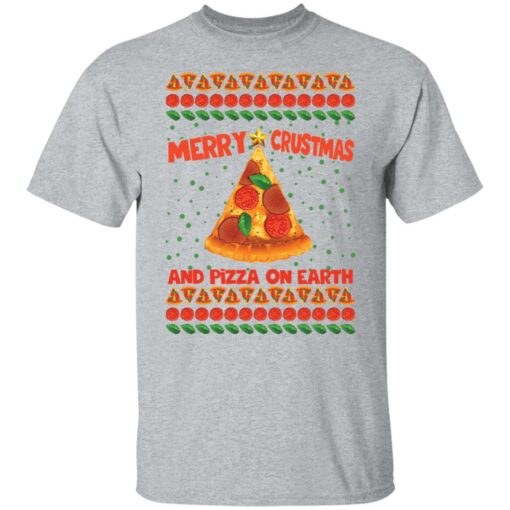 Merry crustmas and pizza on earth Christmas sweater $19.95