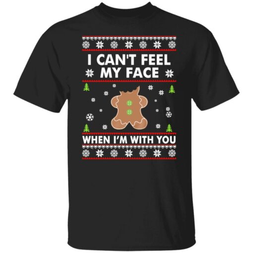Gingerbread man i can feel my face when i'm with you Christmas sweater $19.95 redirect10072021221043 8