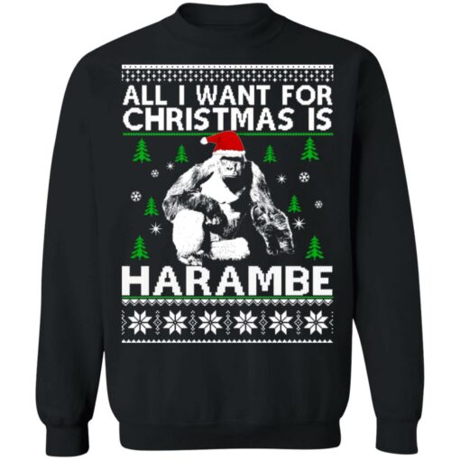 All i want for Christmas harambe Christmas sweater $19.95