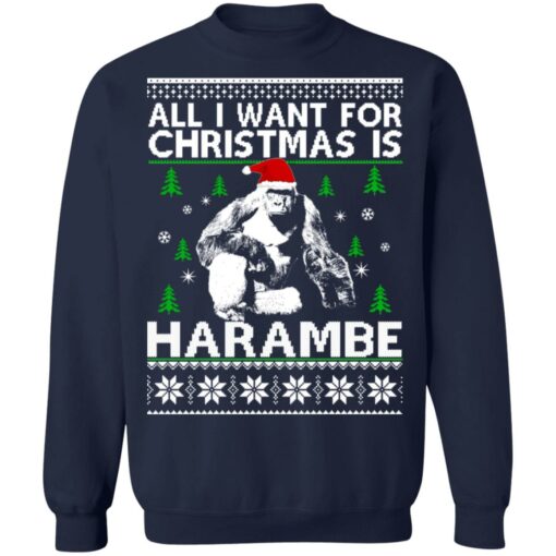 All i want for Christmas harambe Christmas sweater $19.95