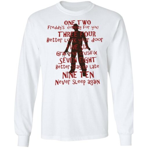 One two Freddy's coming for you shirt $19.95 redirect10152021031017