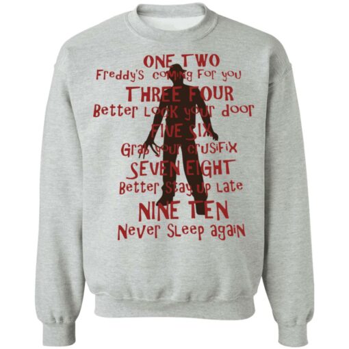 One two Freddy's coming for you shirt $19.95 redirect10152021031018