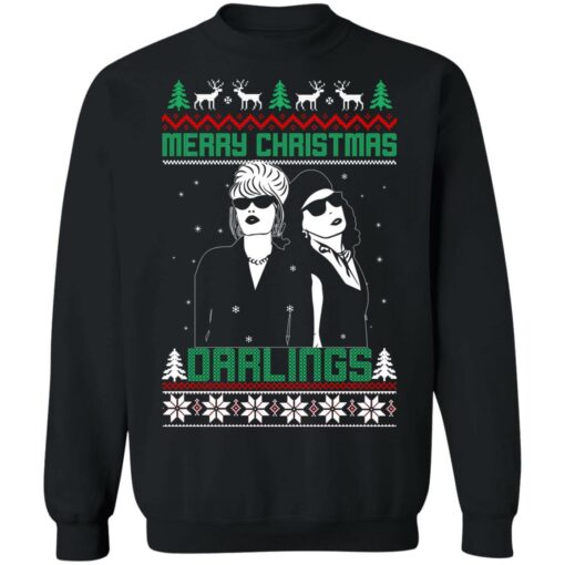 Patsy and Edina merry Christmas darlings Christmas sweatshirt $19.95