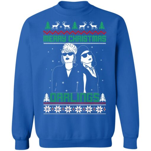 Patsy and Edina merry Christmas darlings Christmas sweatshirt $19.95 redirect10182021031042