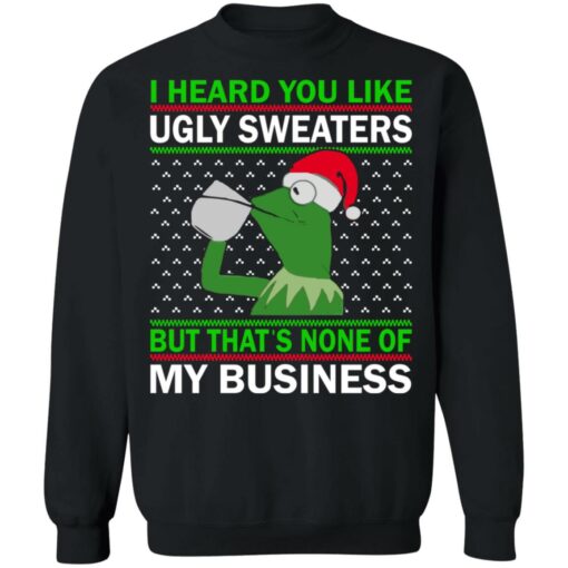 Kermit The Frog i heard you like ugly sweaters Christmas sweater $19.95