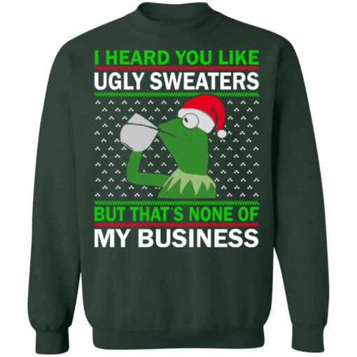 Kermit The Frog i heard you like ugly sweaters Christmas sweater $19.95