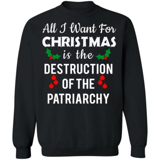 All i want for Christmas is the destruction of the patriarchy Christmas sweater $19.95 redirect10222021001031 6