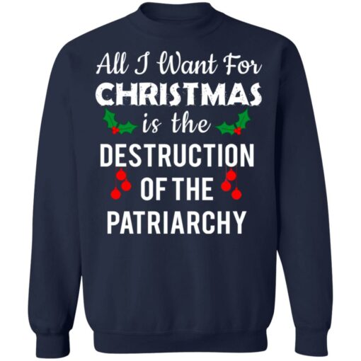 All i want for Christmas is the destruction of the patriarchy Christmas sweater $19.95