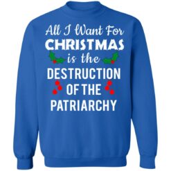All i want for Christmas is the destruction of the patriarchy Christmas sweater $19.95 redirect10222021001031 9