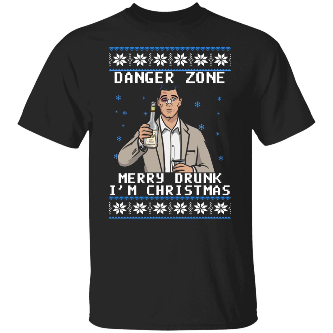 Archer danger zone Merry drunk i m Christmas sweater Lelemoon