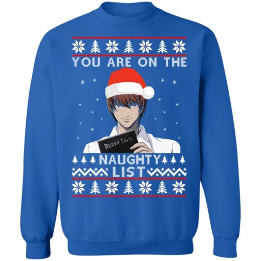 Death note you are on the naughty list Christmas sweater $19.95 redirect10222021011058 1