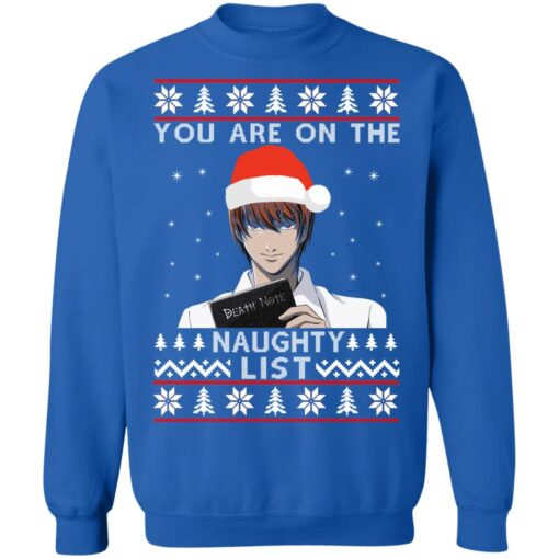 Death note you are on the naughty list Christmas sweater $19.95