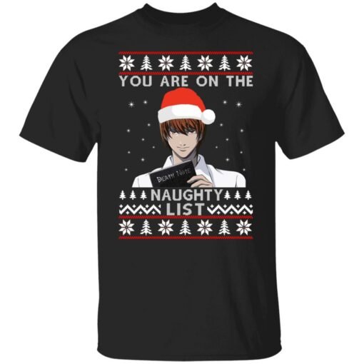 Death note you are on the naughty list Christmas sweater $19.95