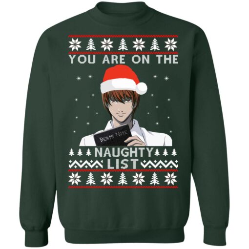 Death note you are on the naughty list Christmas sweater $19.95 redirect10222021011058