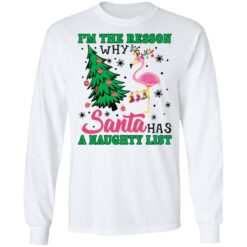 Flamingo I'm the reason why santa has a naught list Christmas sweater $19.95