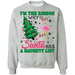 Flamingo I'm the reason why santa has a naught list Christmas sweater $19.95