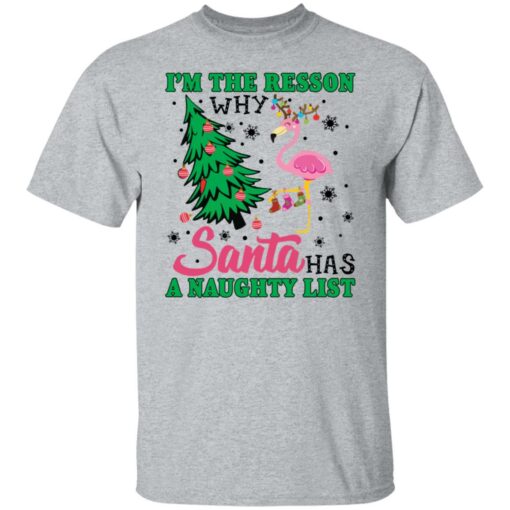 Flamingo I'm the reason why santa has a naught list Christmas sweater $19.95