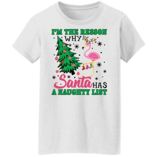 Flamingo I'm the reason why santa has a naught list Christmas sweater $19.95