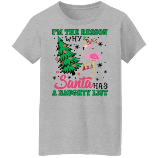 Flamingo I'm the reason why santa has a naught list Christmas sweater $19.95 redirect10222021041031 7