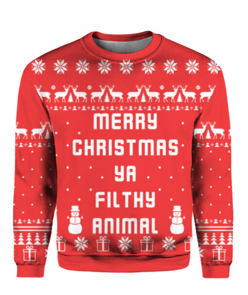 Merry christmas ya filthy animal Christmas sweater $38.95 3ued34m4t28k5t92ageg74eguv APCS colorful front