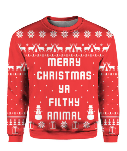 Merry christmas ya filthy animal Christmas sweater $38.95