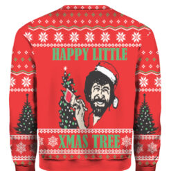 Bob Ross Happy Little Xmas Tree ugly sweater $38.95 5nr6ao4vn407m4dbqanq5mrkol APCS colorful back