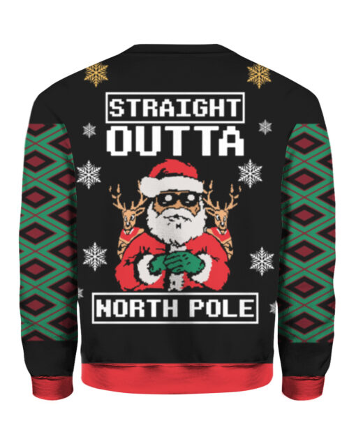 Straight outta north pole Christmas sweater $38.95 5tfj65q7soennu369n7pnhdssf APCS colorful back