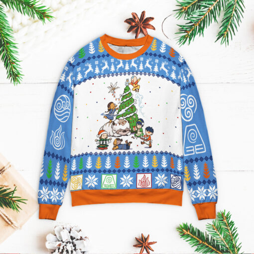 Avatar the Last Airbender Christmas Time Ugly Christmas Sweater $39.95 Avatar the Last Airbender Christmas Time Ugly Christmas SweaterM