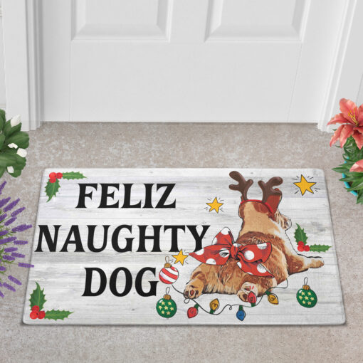 Feliz naughty dog doormat $30.99 Doormat Mockup 2 3