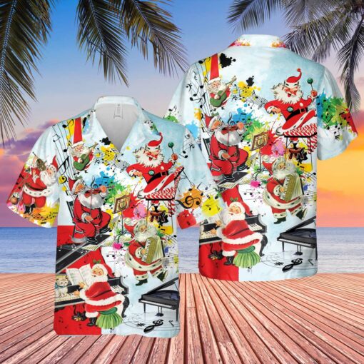 Santa Party Music On Christmas Hawaii shirt $31.95 Santa Party Music On Christmas hawaii shirt mk