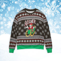 Wear this Christmas sweater and you'll be able to sleigh around the world in no time! And nothing's more guaranteed to put a jolly into someone's heart than sipping from a glass of ice cold milk and sinking their teeth into a rich, creamy donut. All over print Santa Sleigher Christmas sweater