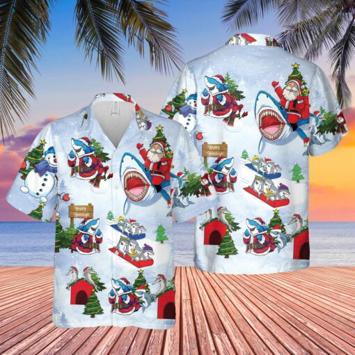 Shark Christmas Hawaiian shirt $31.95