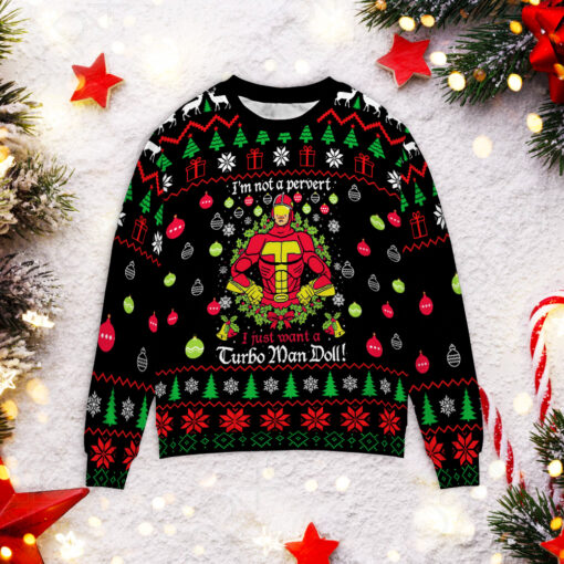 Turbo Man Christmas sweater $39.95 Turbo ManM