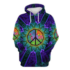 Psychedelic hippie peace hoodie