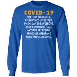 Covid 19 the tests are rigged the death count is false masks shirt Covid 19 the tests are rigged the death count is false masks shirt $19.95