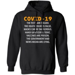 Covid 19 the tests are rigged the death count is false masks shirt Covid 19 the tests are rigged the death count is false masks shirt $19.95