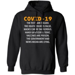 Covid 19 the tests are rigged the death count is false masks shirt $19.95