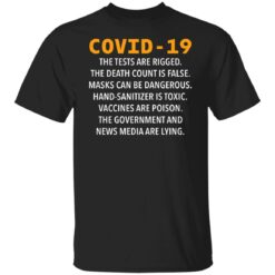 Covid 19 the tests are rigged the death count is false masks shirt Covid 19 the tests are rigged the death count is false masks shirt $19.95