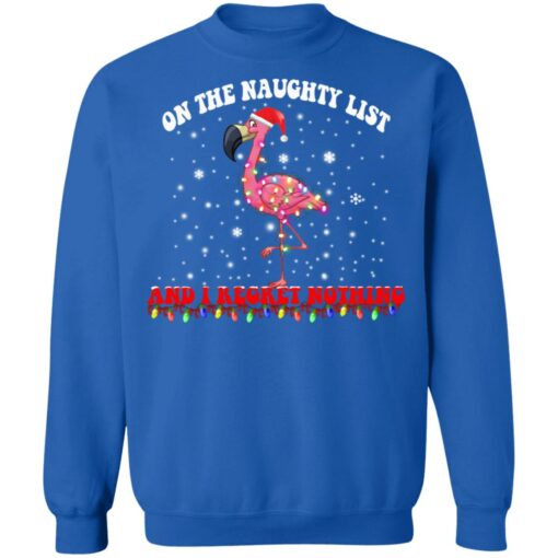 Flamingo on the naughty list and i regret nothing Christmas sweater $19.95 redirect11092021001114 9