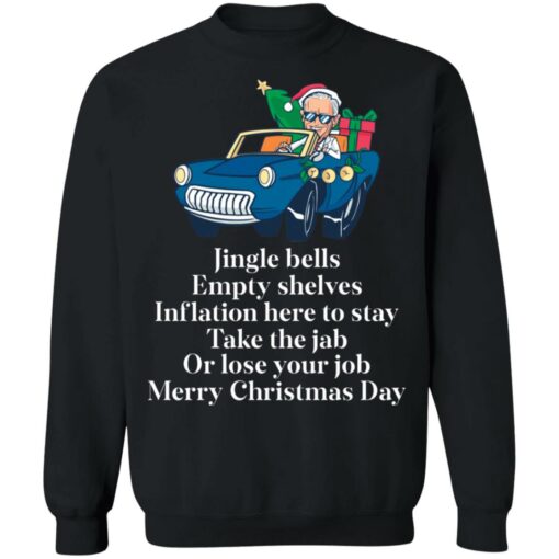 Joe Biden jingle bells empty shelves inflation Christmas sweater $19.95