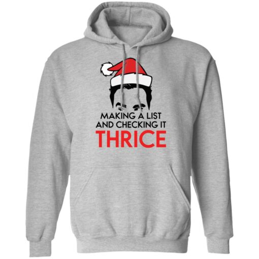 David Rose Santa making a list and checking it thrice Christmas sweater $19.95