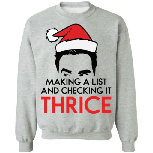 David Rose Santa making a list and checking it thrice Christmas sweater $19.95