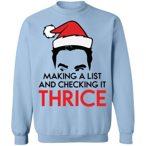David Rose Santa making a list and checking it thrice Christmas sweater $19.95 redirect11102021061133 6