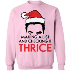 David Rose Santa making a list and checking it thrice Christmas sweater $19.95