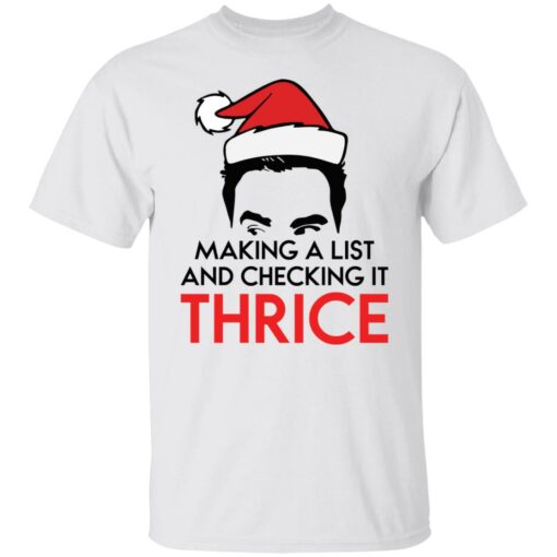 David Rose Santa making a list and checking it thrice Christmas sweater $19.95