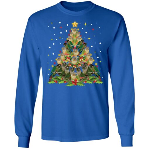 Green Cheek Conure Christmas tree sweatshirt $19.95