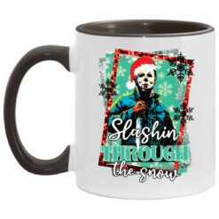 Michael Myers Slashing Through The Snow Christmas mug $16.95