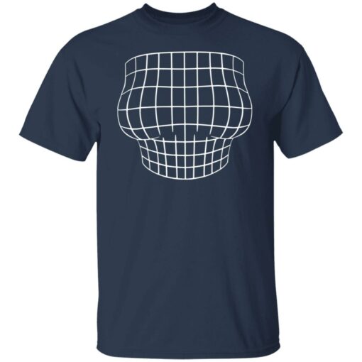 Magnified chest optical Illusion grid big boobs shirt $19.95