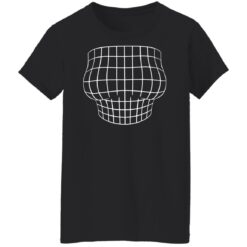 Magnified chest optical Illusion grid big boobs shirt $19.95