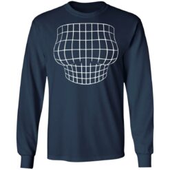 Magnified chest optical Illusion grid big boobs shirt $19.95